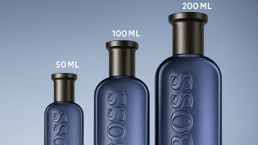 BOSS Bottled Infinite Eau de Parfum in flacone blu scuro, regalo elegante per lui con fragranza sofisticata