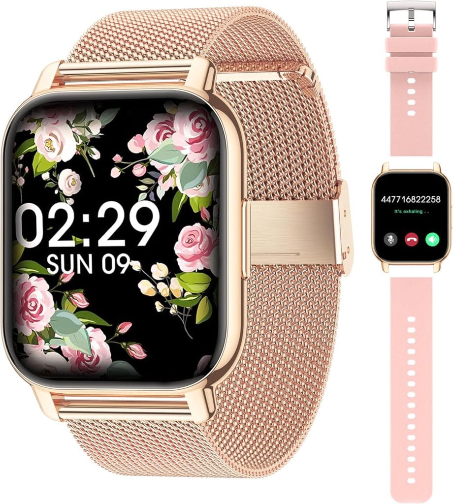 Smartwatch donna Popglory con chiamate WhatsApp, cardiofrequenzimetro, contapassi - regalo tecnologico 2025