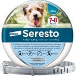 Seresto collare antiparassitario applicato su un cane felice e protetto da pulci e zecche