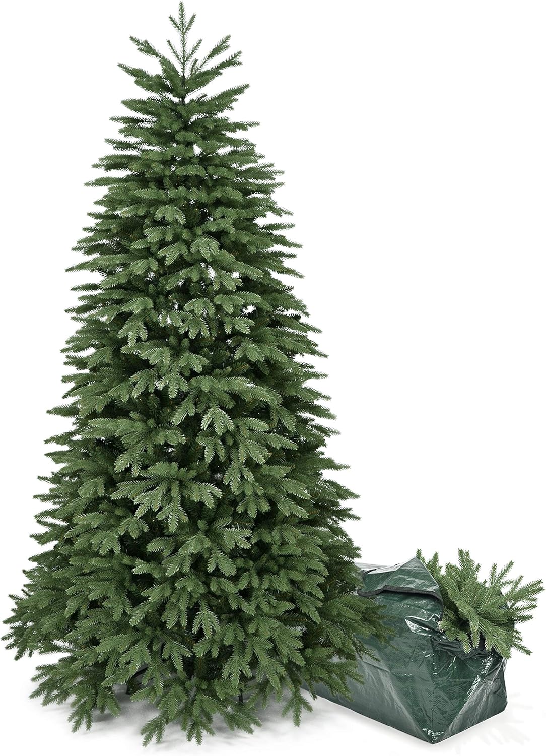 Albero di Natale artificiale folto e realistico da 210 cm con borsa per riporre i rami smontati.