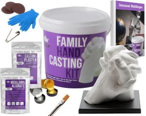 Kit completo per calco mani di coppia BWAY, un'idea regalo San Valentino per lui originale ed emotiva.